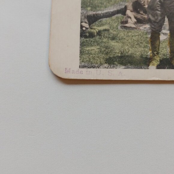 Antique Stereograph Card "Lunch Time" for the troops Made in USA Colour Card - Picture 3 of 4